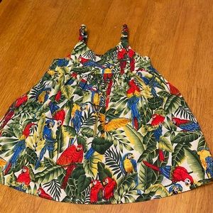 Dress with tropical parrots print size 1-2 Y